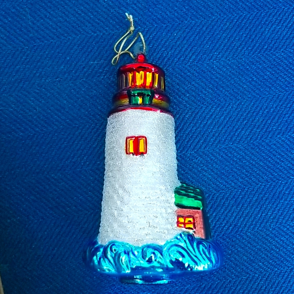 Large Handblown Glass Lighthouse